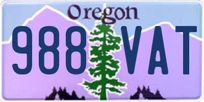 OR license plate 988VAT