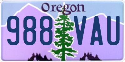 OR license plate 988VAU
