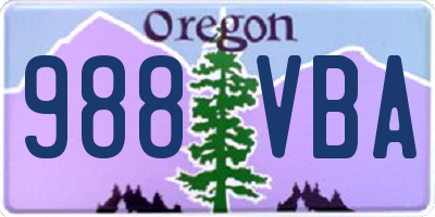 OR license plate 988VBA