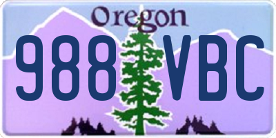 OR license plate 988VBC