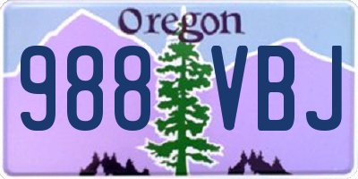 OR license plate 988VBJ