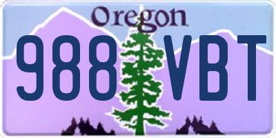 OR license plate 988VBT