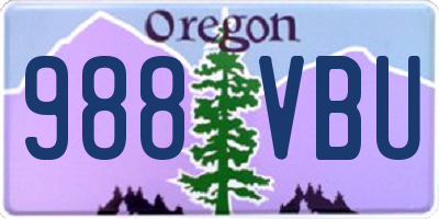 OR license plate 988VBU
