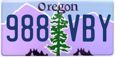 OR license plate 988VBY