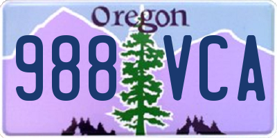 OR license plate 988VCA
