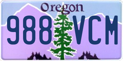 OR license plate 988VCM