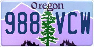 OR license plate 988VCW