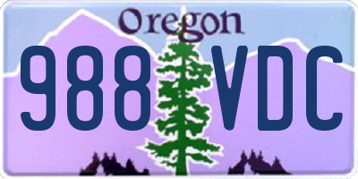 OR license plate 988VDC