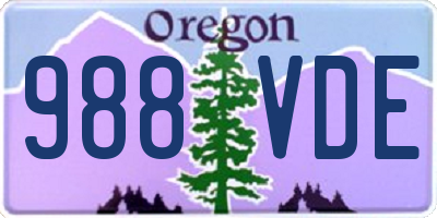 OR license plate 988VDE