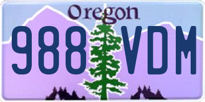 OR license plate 988VDM