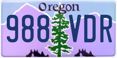 OR license plate 988VDR