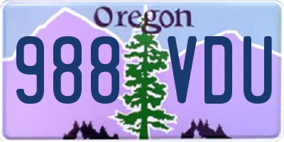 OR license plate 988VDU