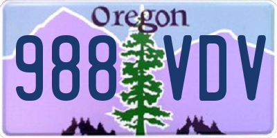 OR license plate 988VDV