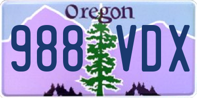 OR license plate 988VDX