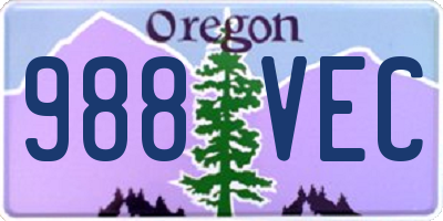 OR license plate 988VEC