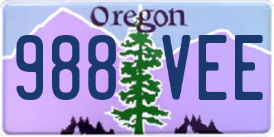 OR license plate 988VEE