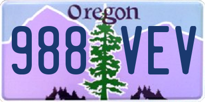 OR license plate 988VEV