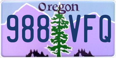 OR license plate 988VFQ
