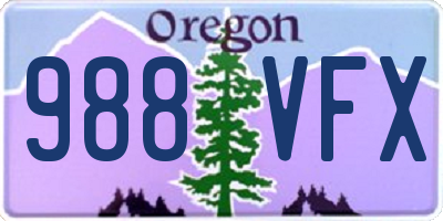 OR license plate 988VFX