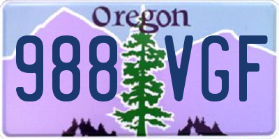 OR license plate 988VGF