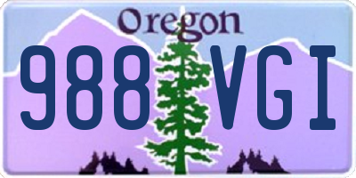 OR license plate 988VGI