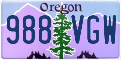 OR license plate 988VGW