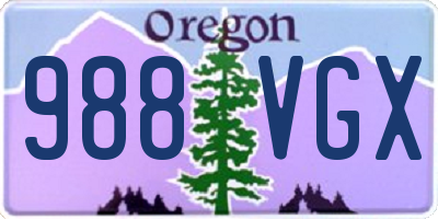 OR license plate 988VGX