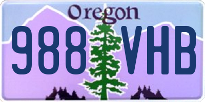 OR license plate 988VHB
