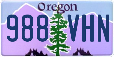 OR license plate 988VHN