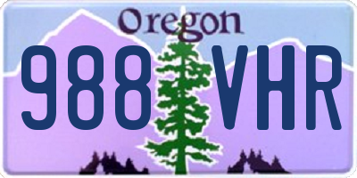 OR license plate 988VHR