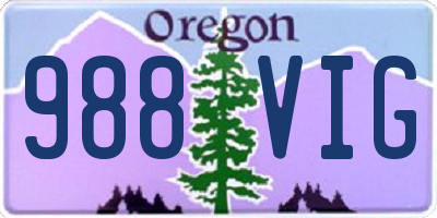 OR license plate 988VIG