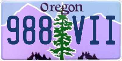 OR license plate 988VII