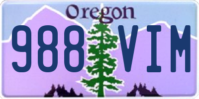 OR license plate 988VIM