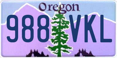 OR license plate 988VKL