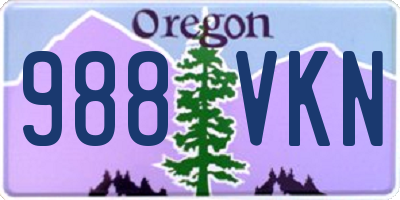 OR license plate 988VKN