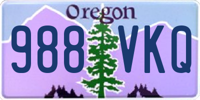 OR license plate 988VKQ