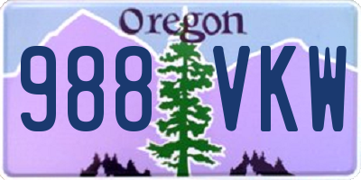 OR license plate 988VKW