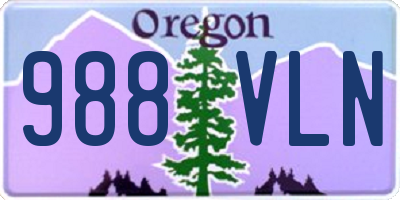 OR license plate 988VLN