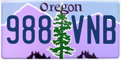 OR license plate 988VNB