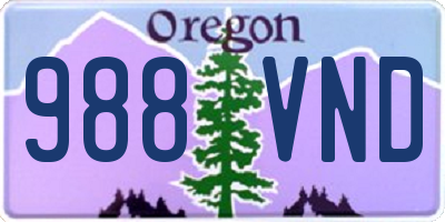 OR license plate 988VND