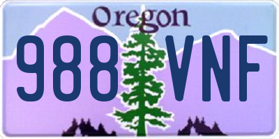 OR license plate 988VNF