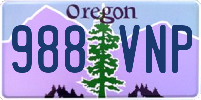 OR license plate 988VNP