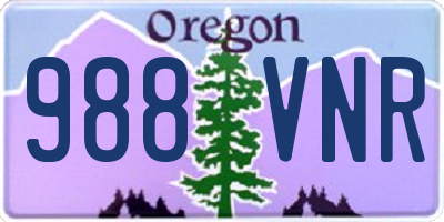OR license plate 988VNR