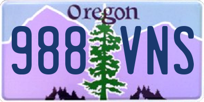 OR license plate 988VNS