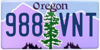 OR license plate 988VNT