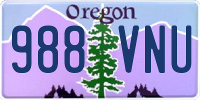 OR license plate 988VNU