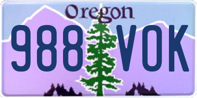 OR license plate 988VOK