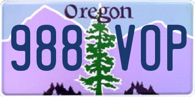 OR license plate 988VOP
