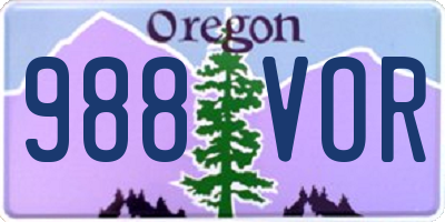 OR license plate 988VOR