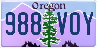 OR license plate 988VOY